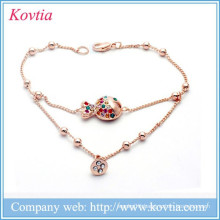 2015 fashion zinc alloy chain crystal pendant bracelets cute girl's party gifts